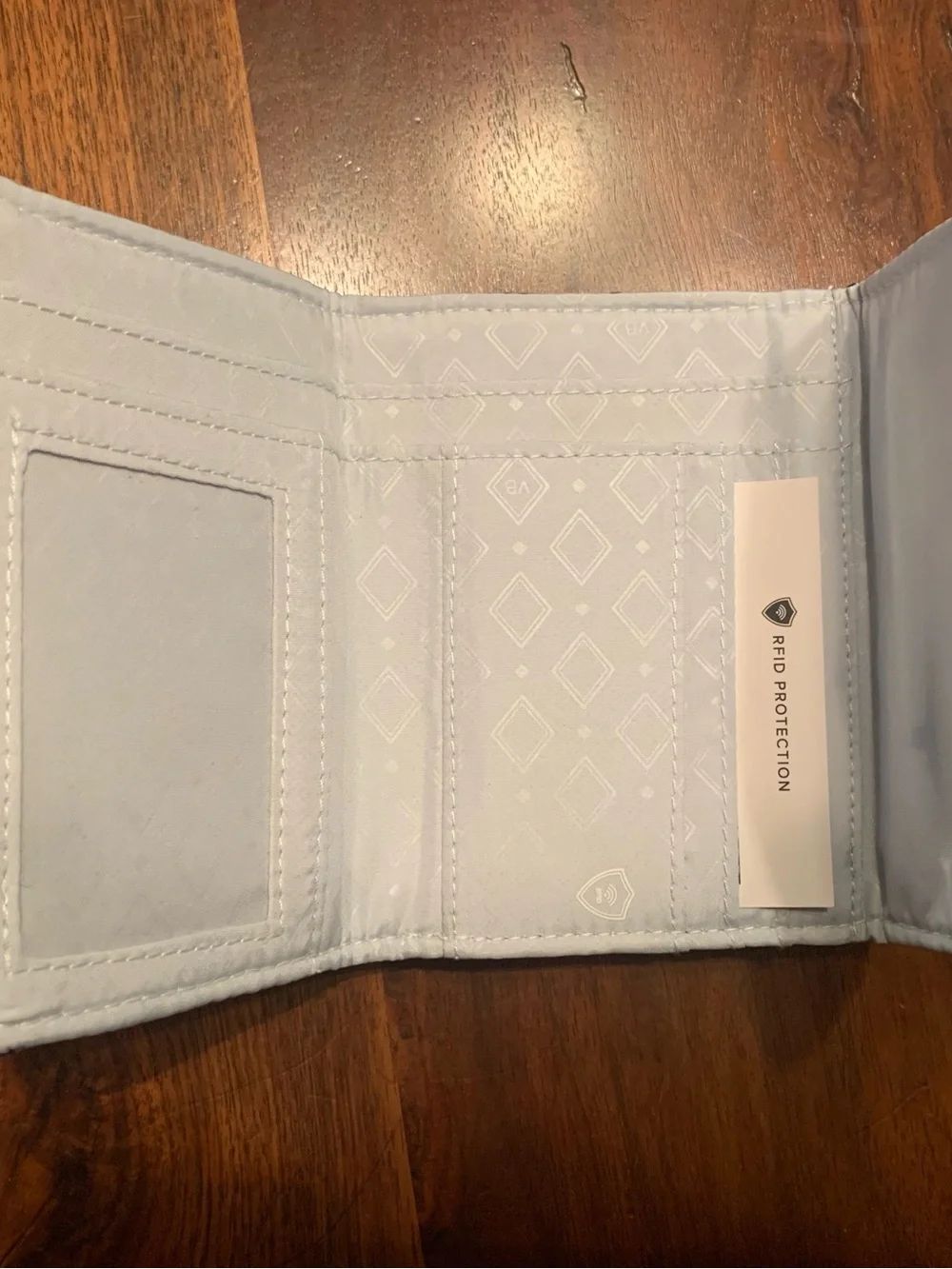 Vera Bradley Quilted Floral RFID Wallet - Cream, Blue, Coral, Black - Picture 3 of 10